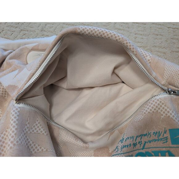Nike Halftone Grid Hoodie Sweatshirt Mens XL Tan Turquoise Hoodie Zipper Pocket - Picture 9 of 14